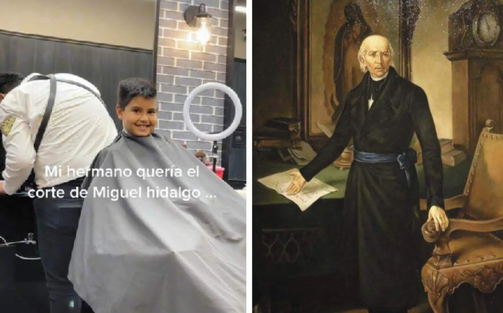 Niño se corta el cabello como Miguel Hidalgo